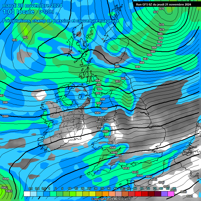 Modele GFS - Carte prvisions 