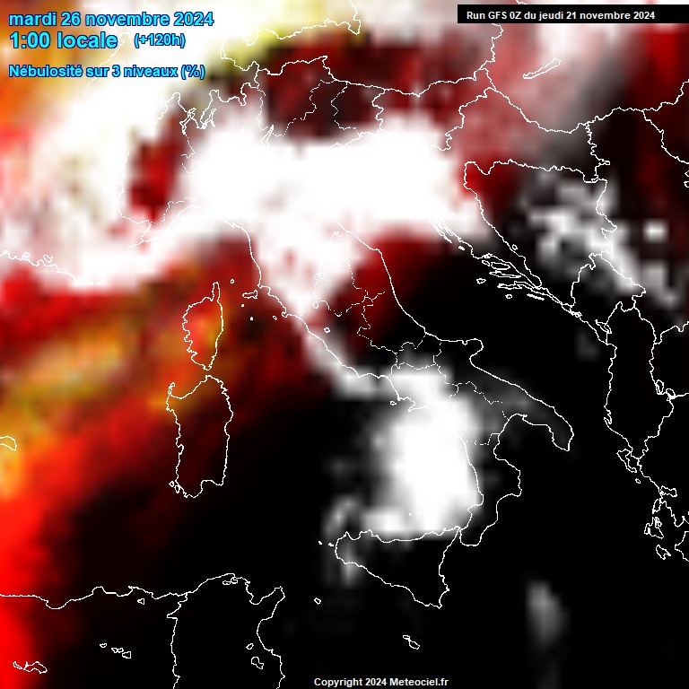 Modele GFS - Carte prvisions 