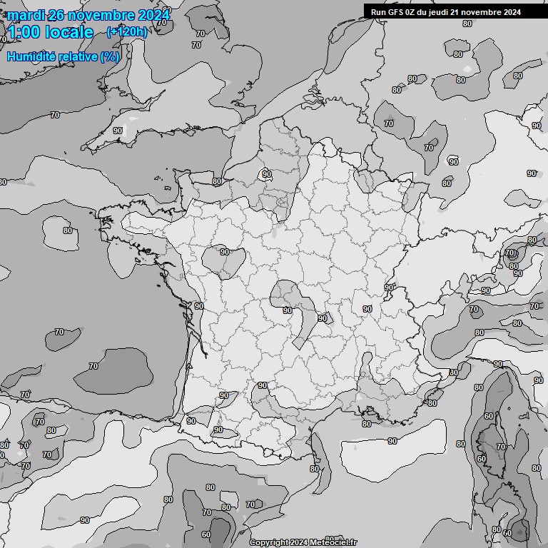 Modele GFS - Carte prvisions 