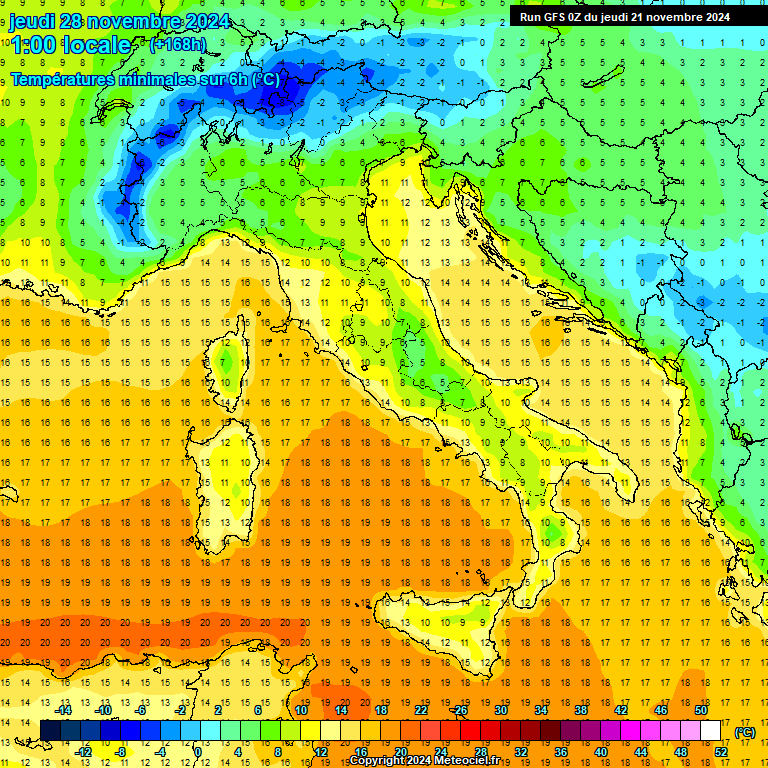 Modele GFS - Carte prvisions 