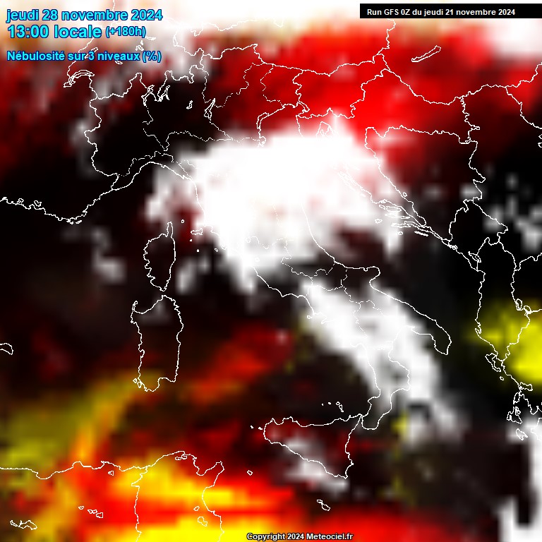 Modele GFS - Carte prvisions 