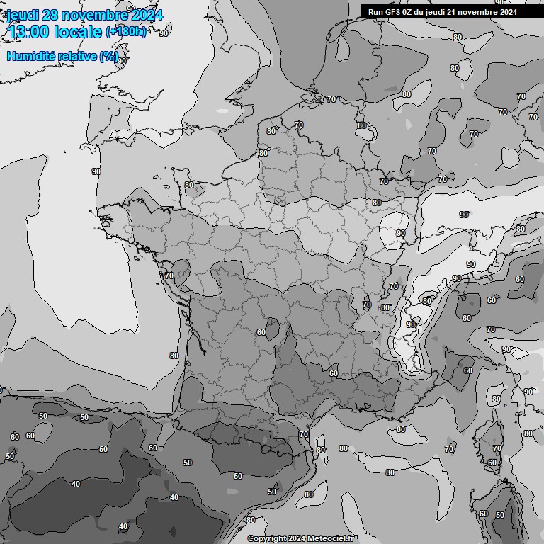 Modele GFS - Carte prvisions 