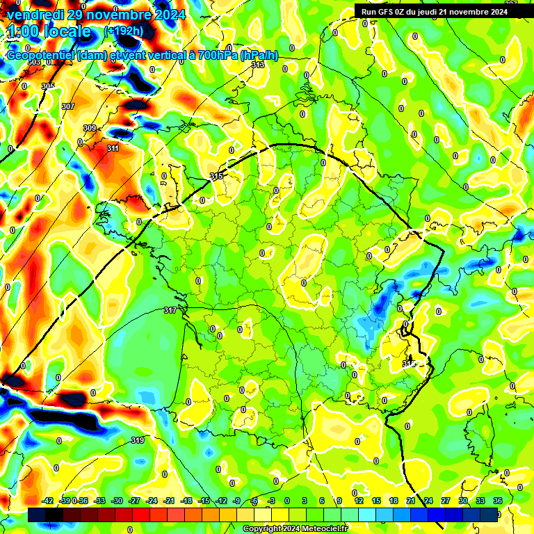 Modele GFS - Carte prvisions 