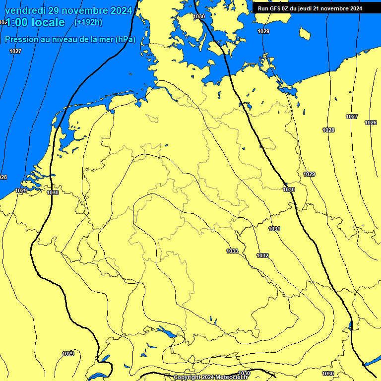 Modele GFS - Carte prvisions 