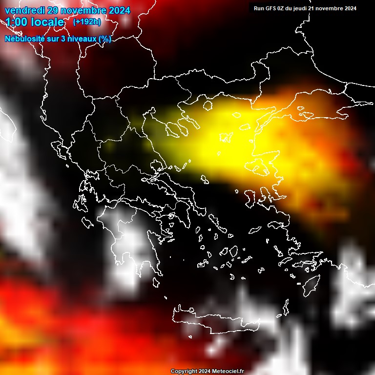 Modele GFS - Carte prvisions 