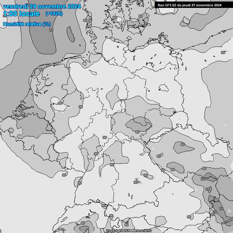 Modele GFS - Carte prvisions 