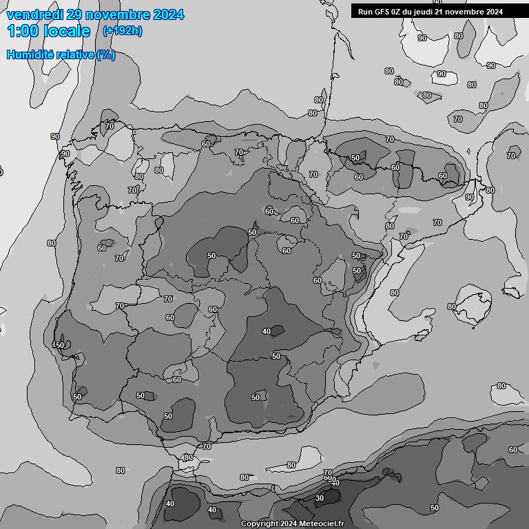 Modele GFS - Carte prvisions 