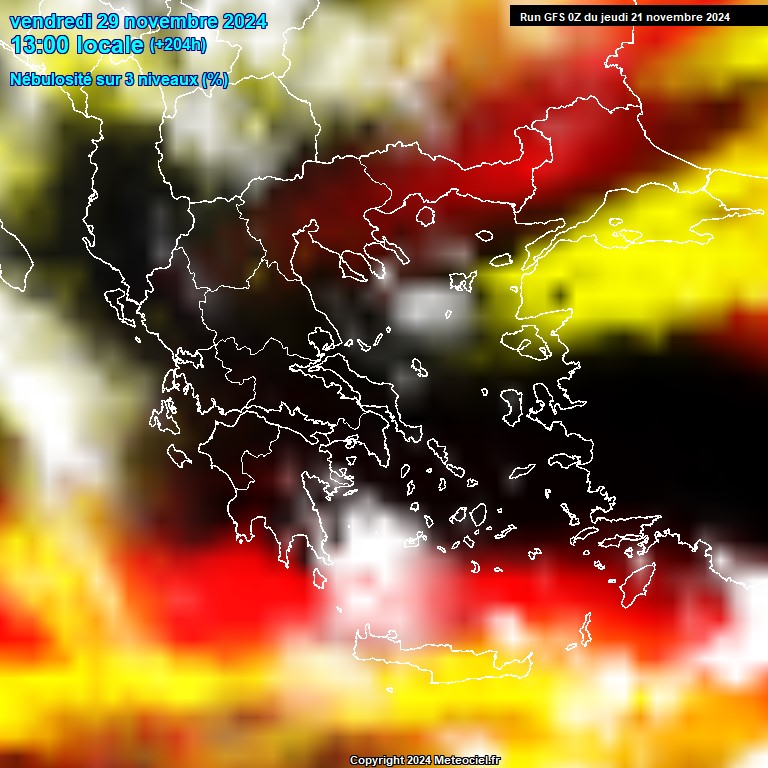 Modele GFS - Carte prvisions 