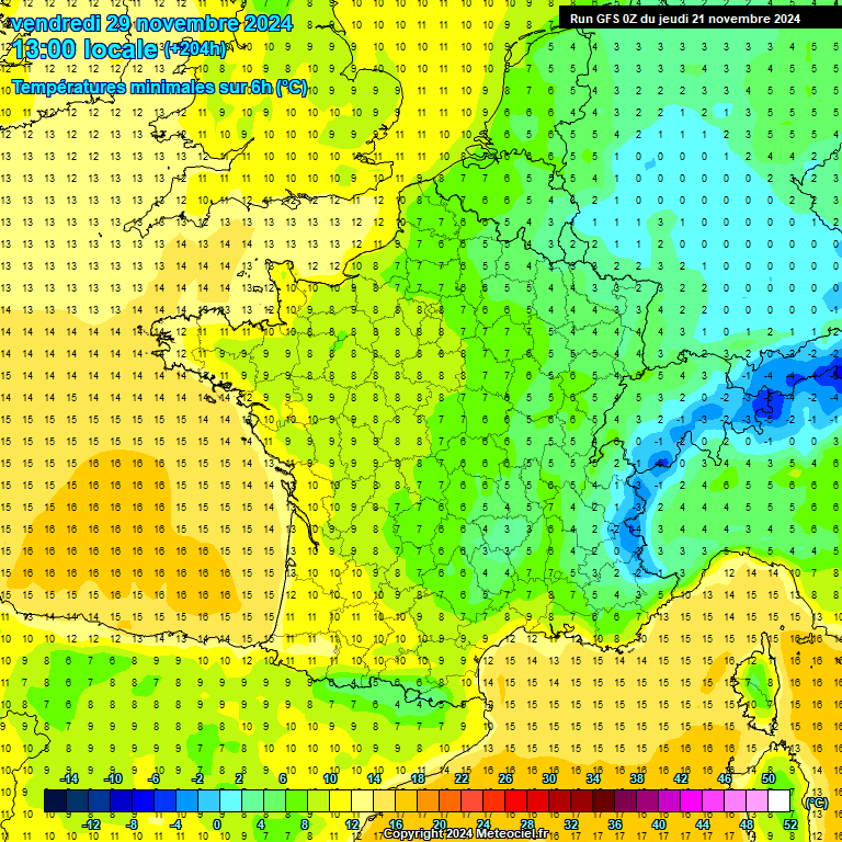 Modele GFS - Carte prvisions 