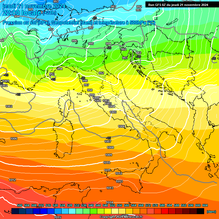 Modele GFS - Carte prvisions 