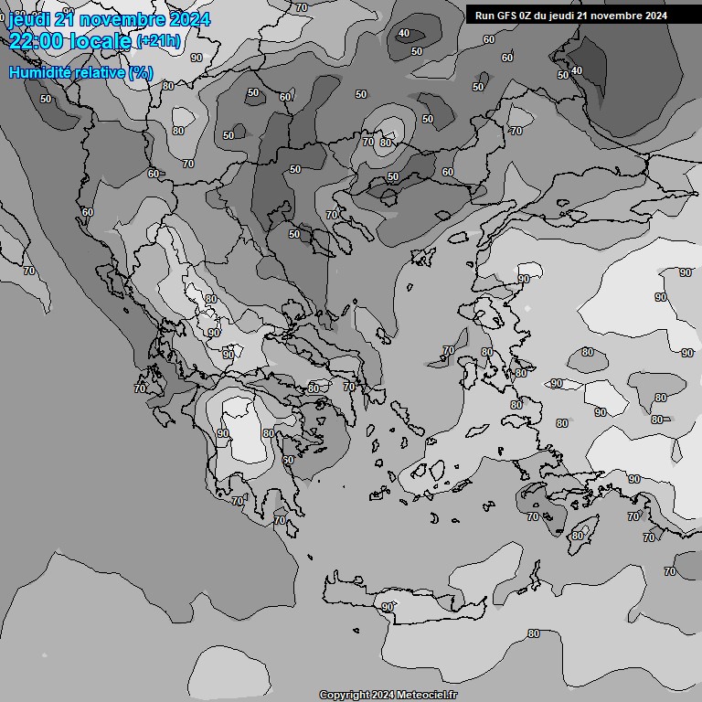 Modele GFS - Carte prvisions 