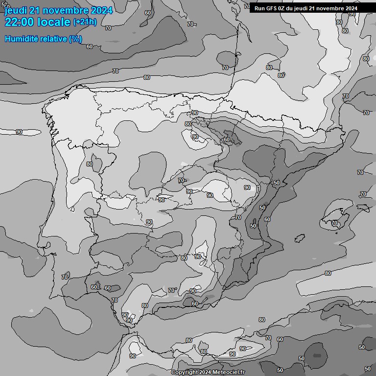 Modele GFS - Carte prvisions 