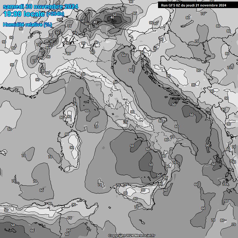 Modele GFS - Carte prvisions 