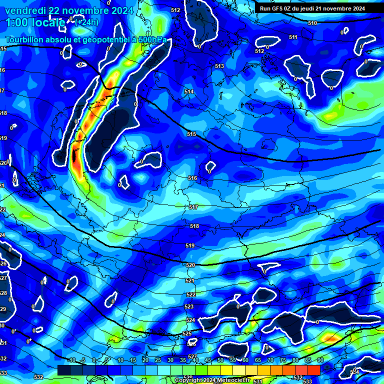 Modele GFS - Carte prvisions 