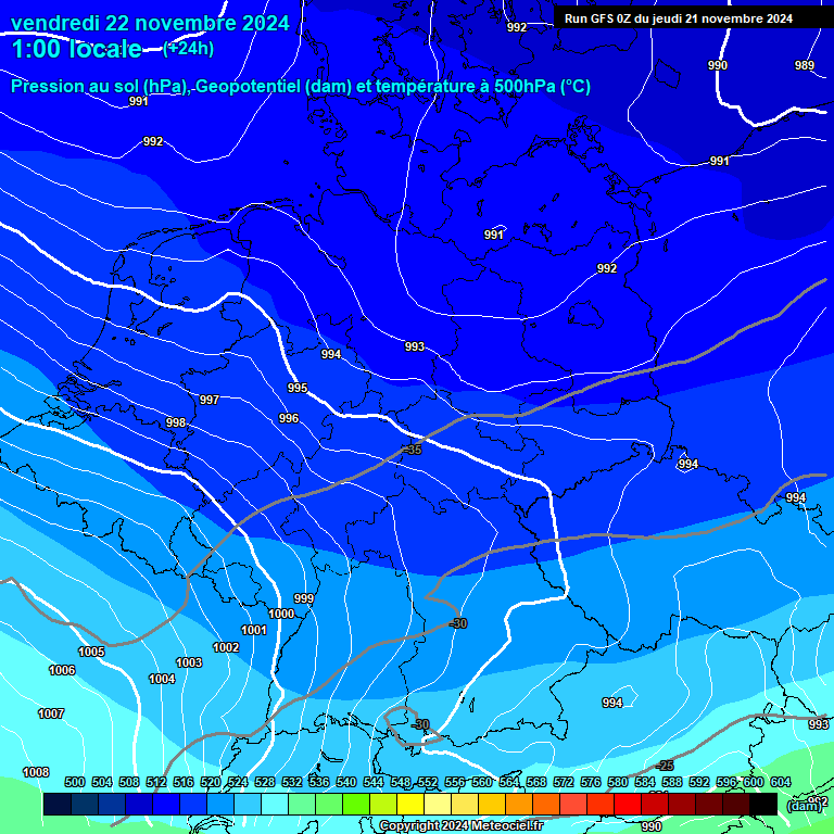 Modele GFS - Carte prvisions 