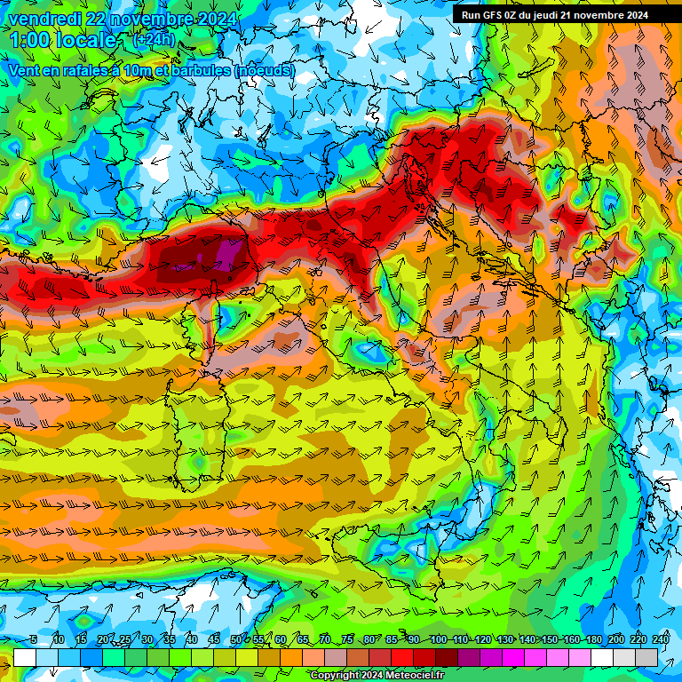 Modele GFS - Carte prvisions 