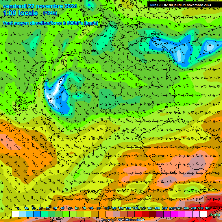 Modele GFS - Carte prvisions 