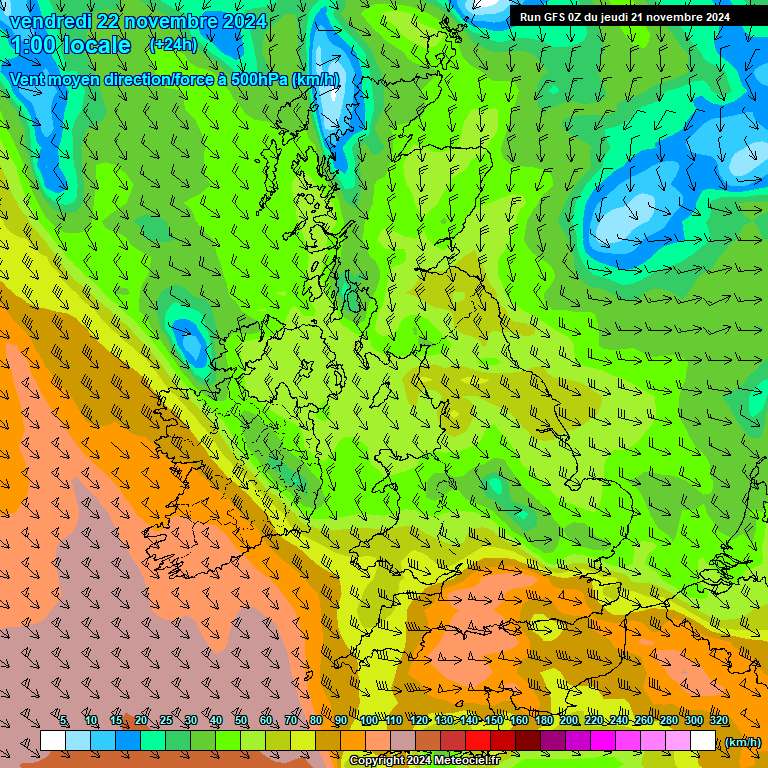 Modele GFS - Carte prvisions 