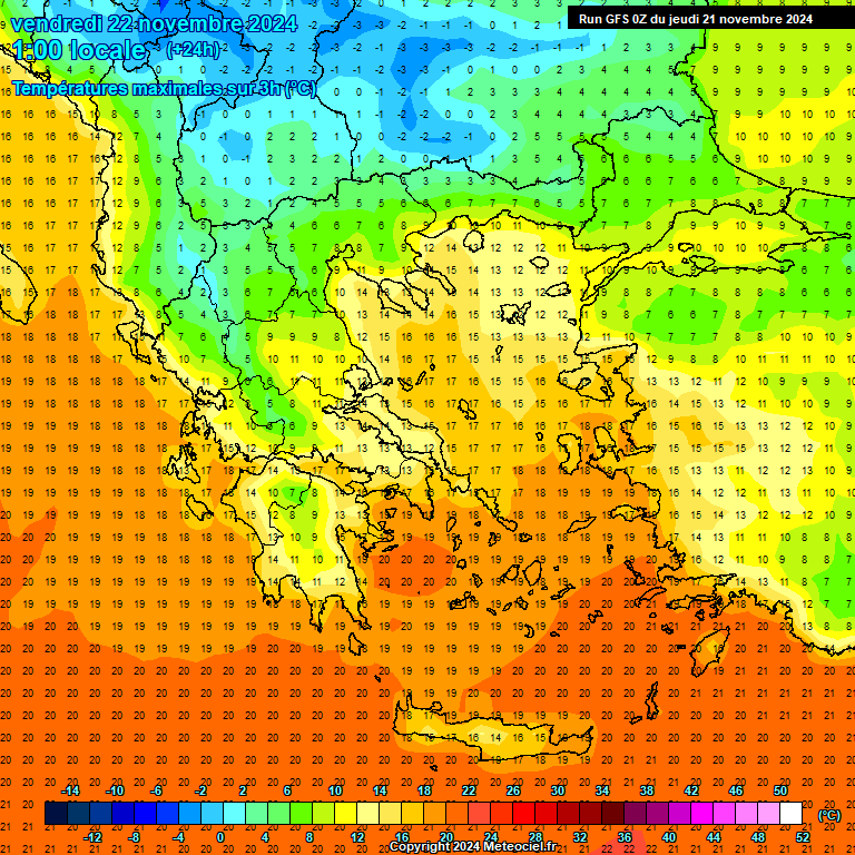 Modele GFS - Carte prvisions 