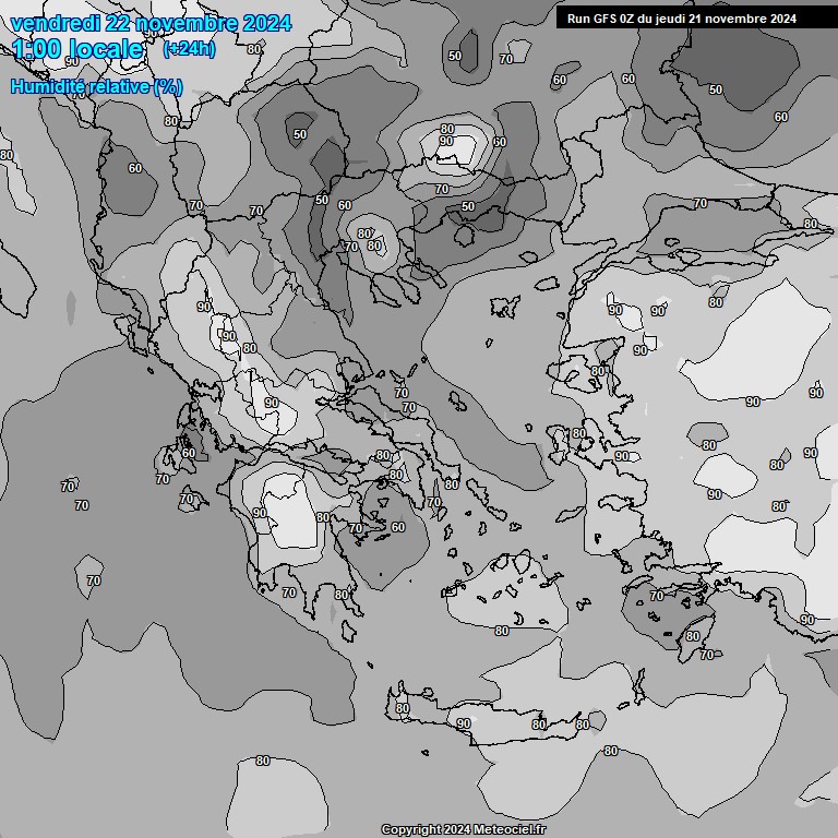 Modele GFS - Carte prvisions 