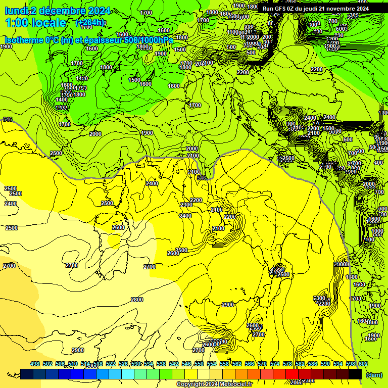 Modele GFS - Carte prvisions 