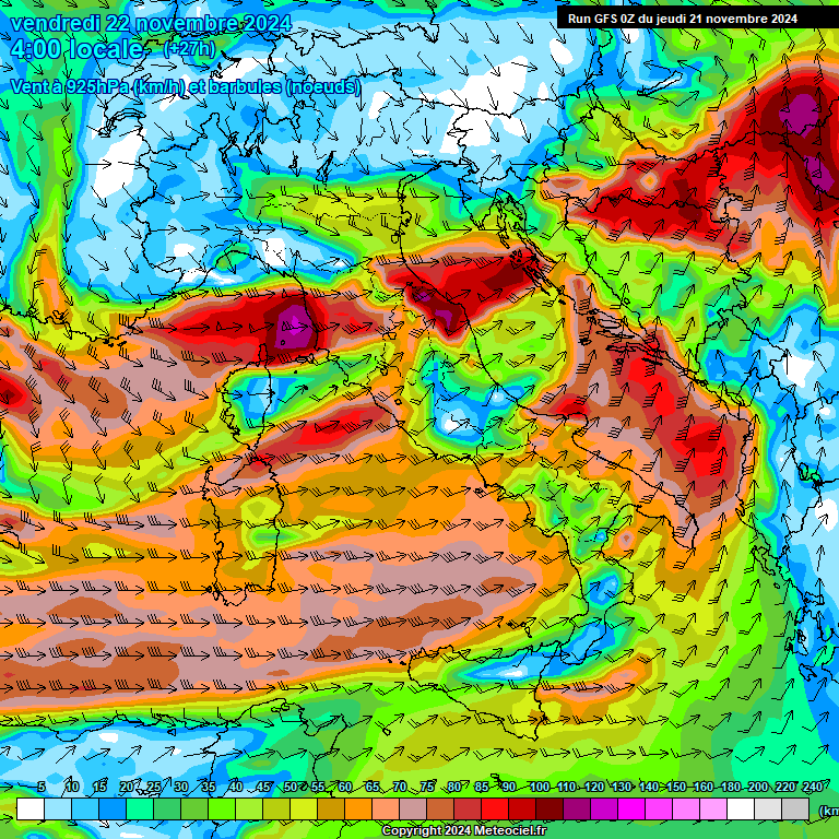 Modele GFS - Carte prvisions 