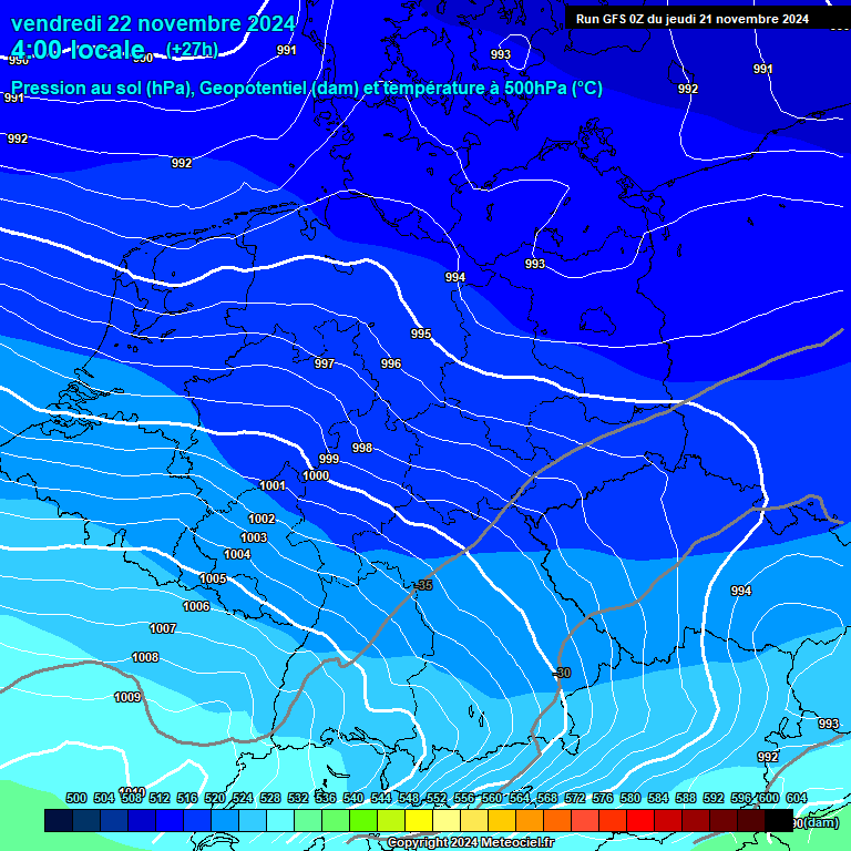 Modele GFS - Carte prvisions 