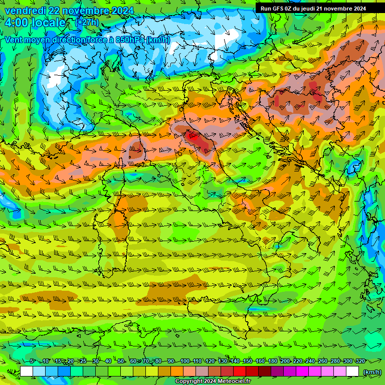 Modele GFS - Carte prvisions 