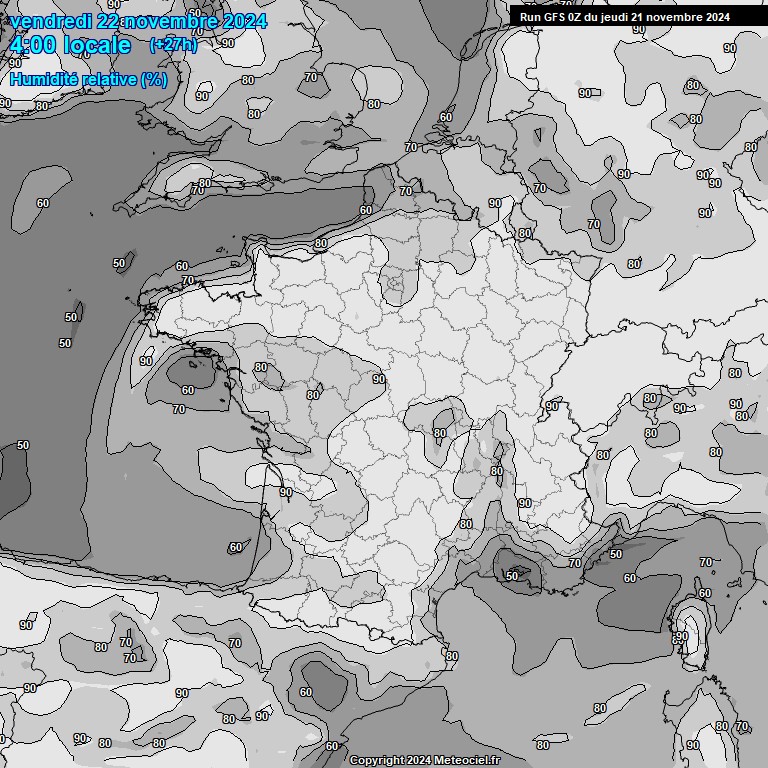 Modele GFS - Carte prvisions 