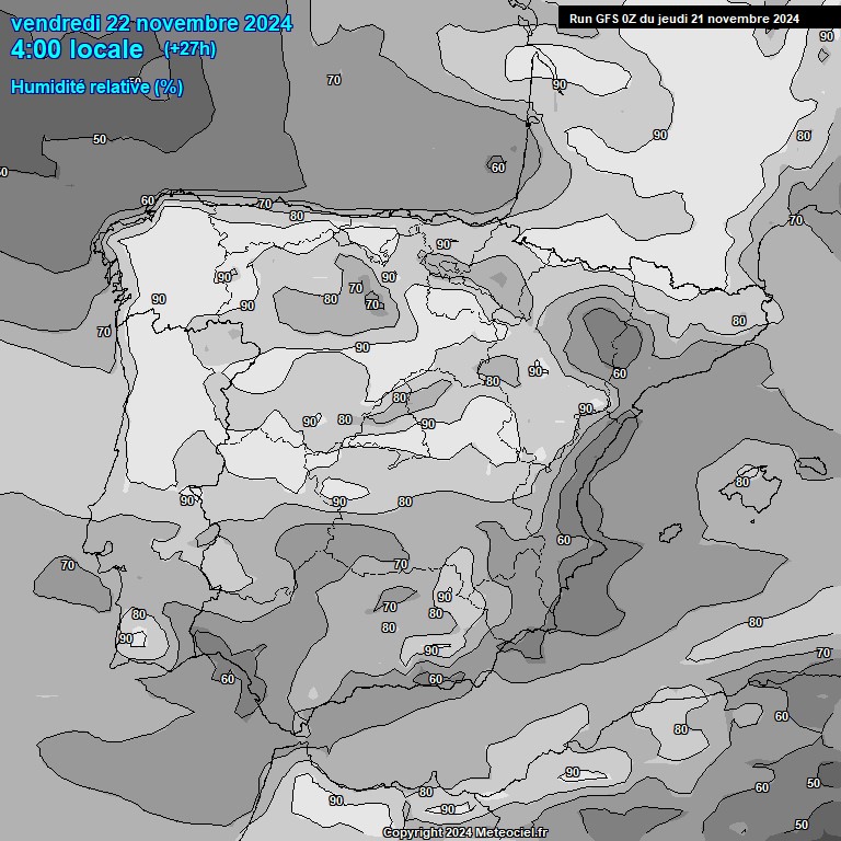 Modele GFS - Carte prvisions 