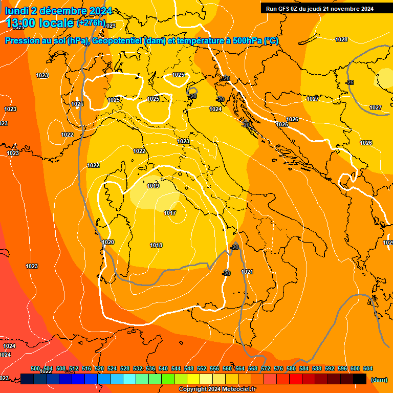 Modele GFS - Carte prvisions 