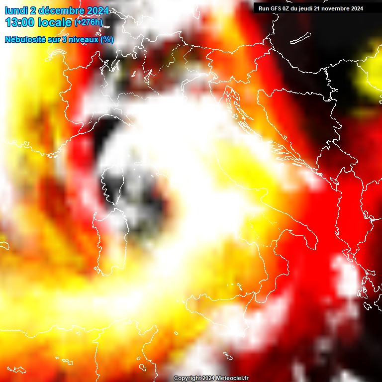 Modele GFS - Carte prvisions 