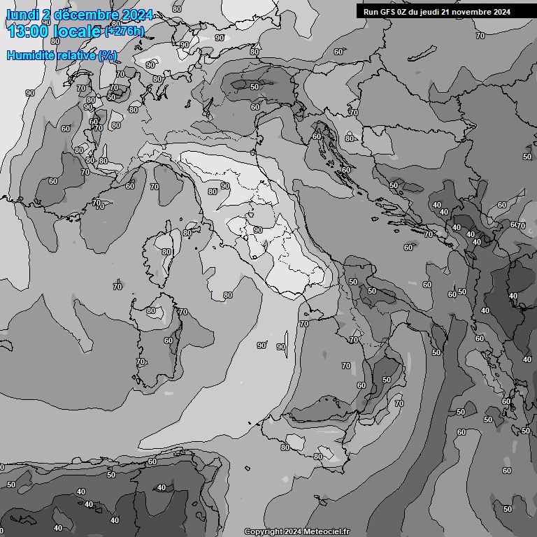 Modele GFS - Carte prvisions 