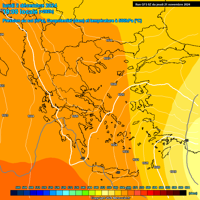 Modele GFS - Carte prvisions 