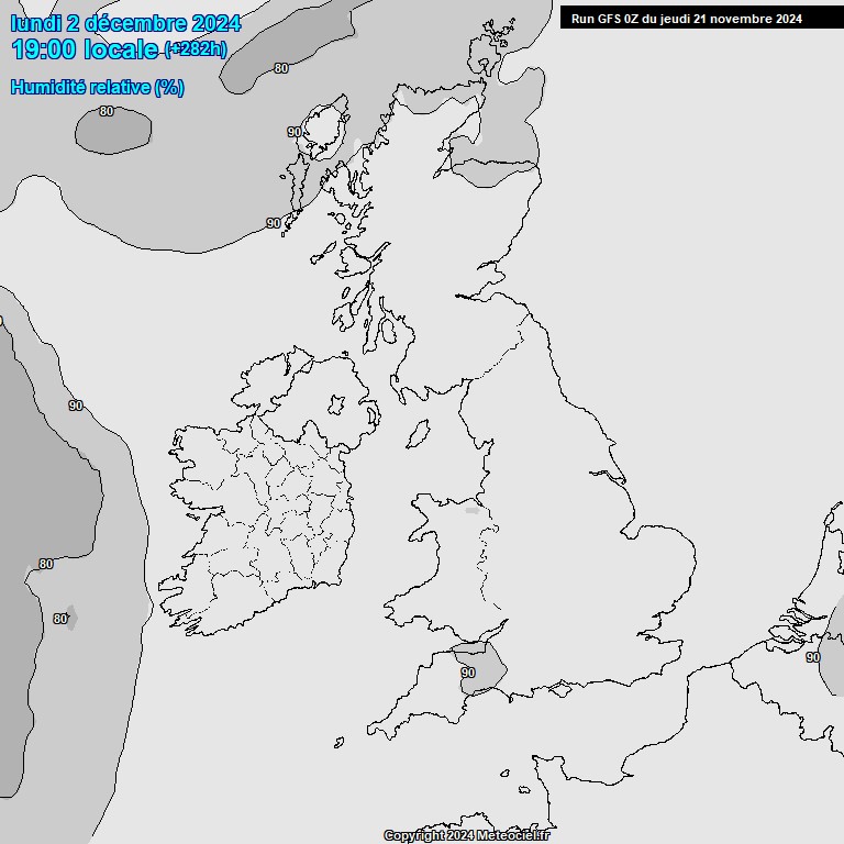 Modele GFS - Carte prvisions 