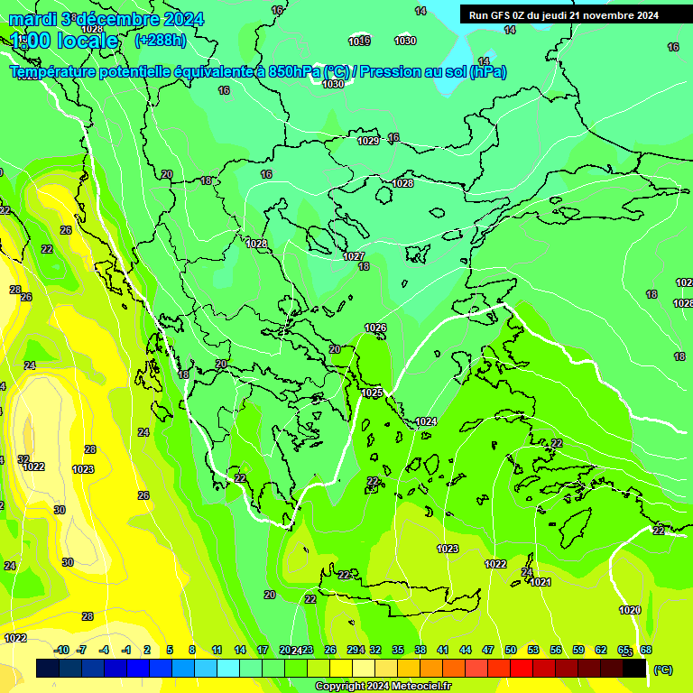 Modele GFS - Carte prvisions 