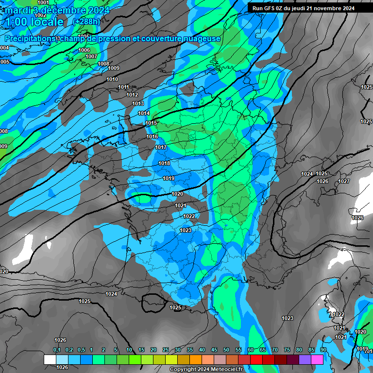 Modele GFS - Carte prvisions 