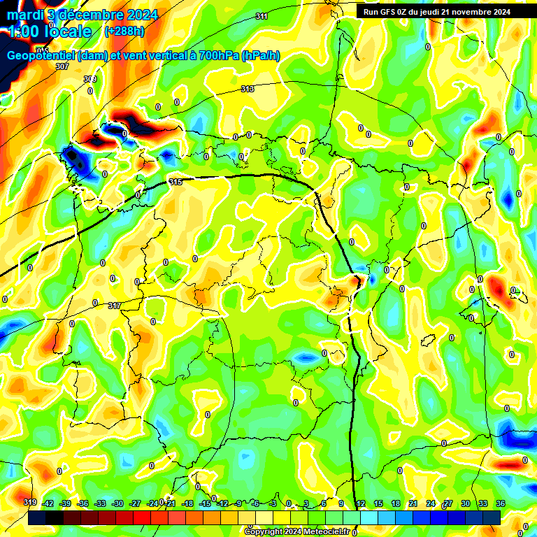 Modele GFS - Carte prvisions 