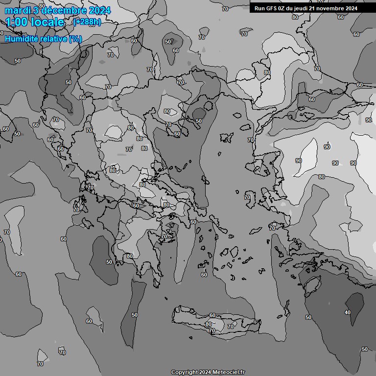 Modele GFS - Carte prvisions 