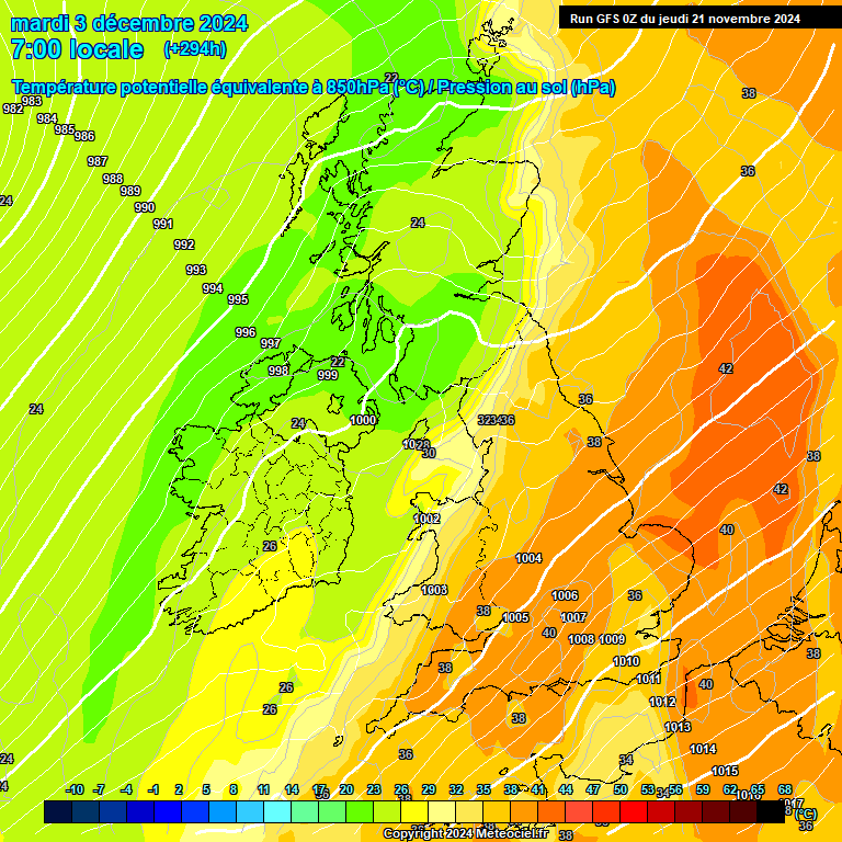 Modele GFS - Carte prvisions 