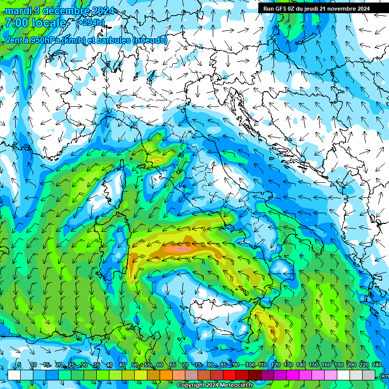 Modele GFS - Carte prvisions 