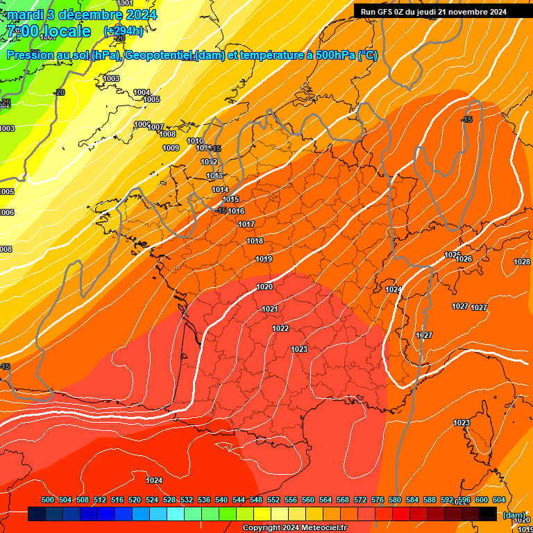 Modele GFS - Carte prvisions 