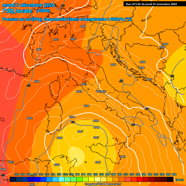 Modele GFS - Carte prvisions 