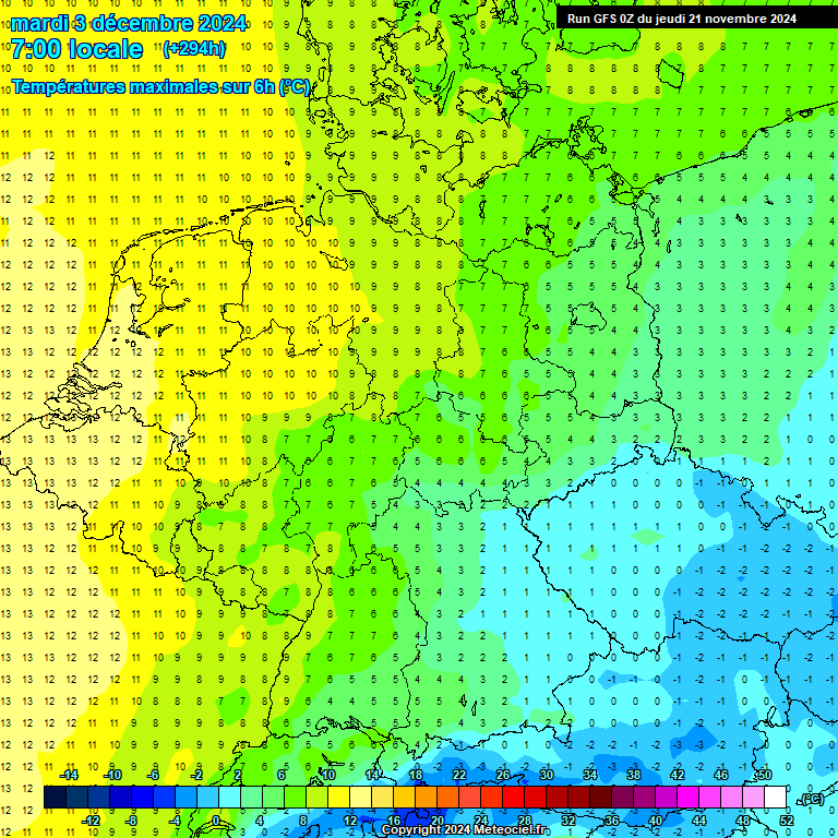 Modele GFS - Carte prvisions 