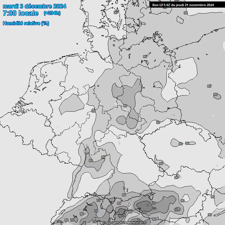 Modele GFS - Carte prvisions 