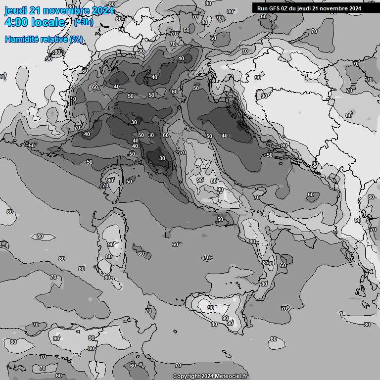 Modele GFS - Carte prvisions 