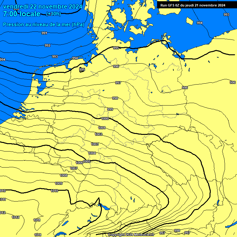 Modele GFS - Carte prvisions 