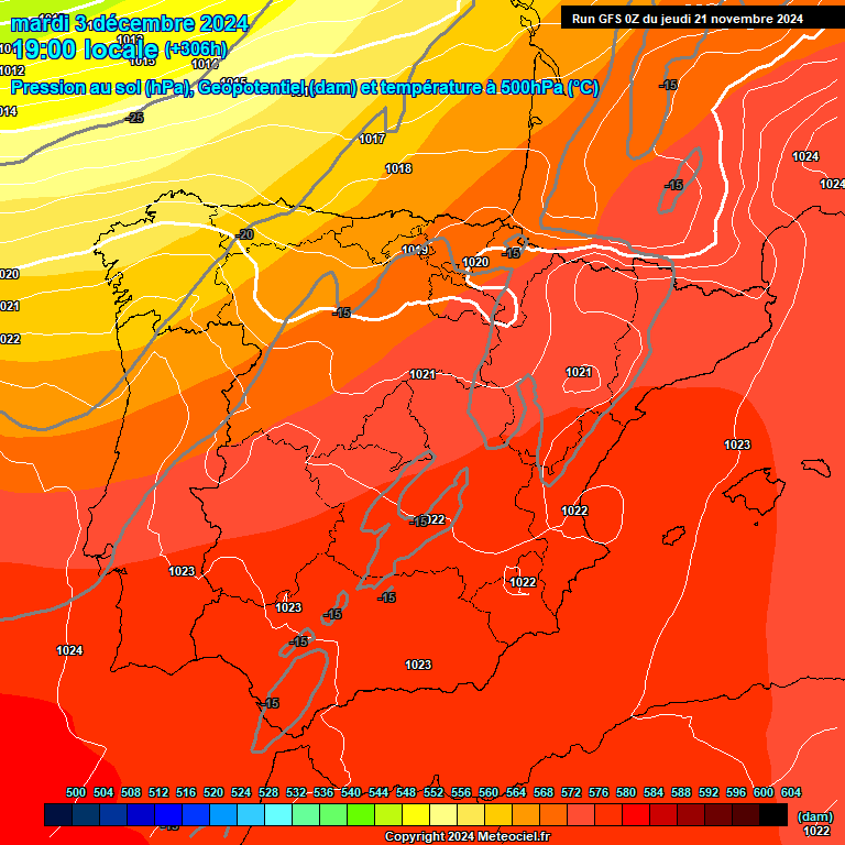 Modele GFS - Carte prvisions 