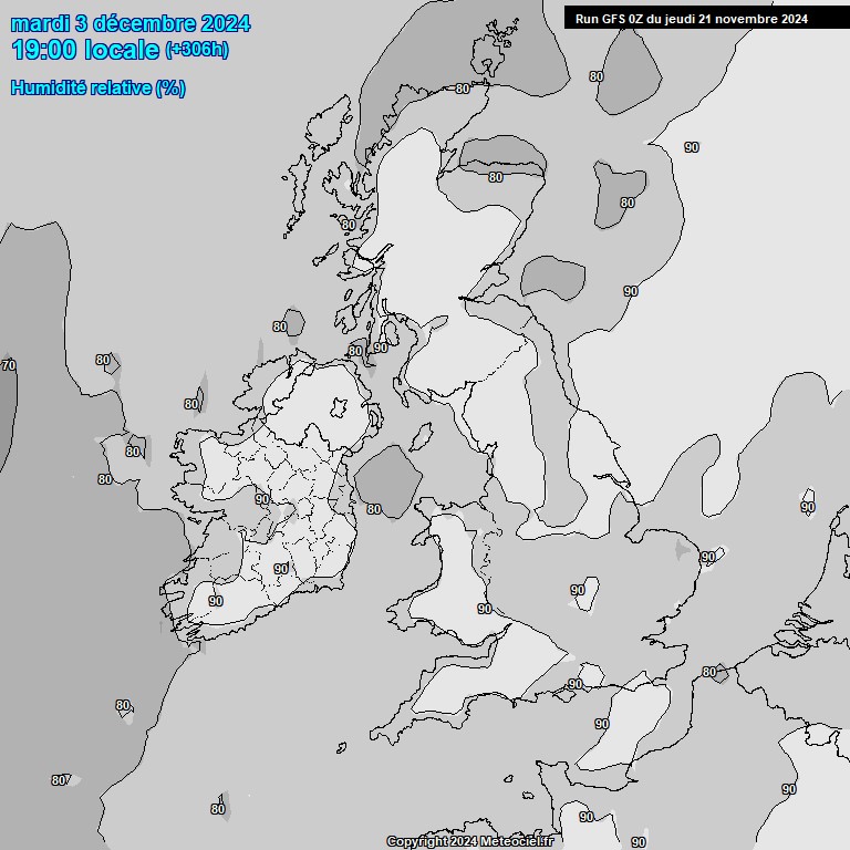 Modele GFS - Carte prvisions 