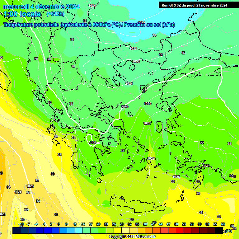 Modele GFS - Carte prvisions 